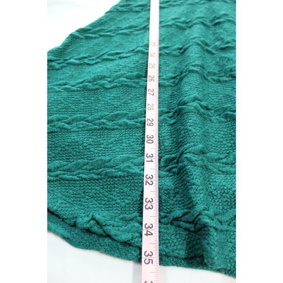 Alya Green Cable Knit Fit & Flare Sweater Dress Size Large Lined - Picture 6 of 6